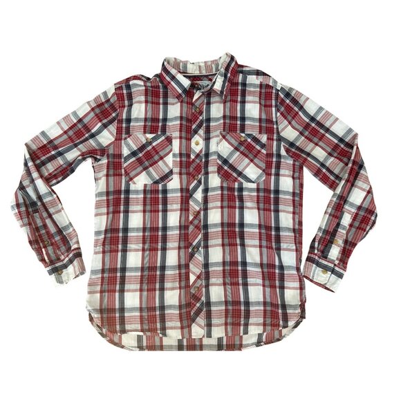 Levi’s Strauss & Co Shirt Men's L Western Red White Plaid Button Up Long Sleeve - Picture 6 of 8
